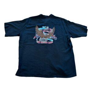 Harley Davidson Shirt Men's XXL‎ Button Up Hawaiian Black Silk